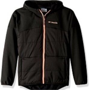 Columbia Girls’ Take a Hike Black & Pink Soft-shell Jacket Coat - Sz Small (7/8)